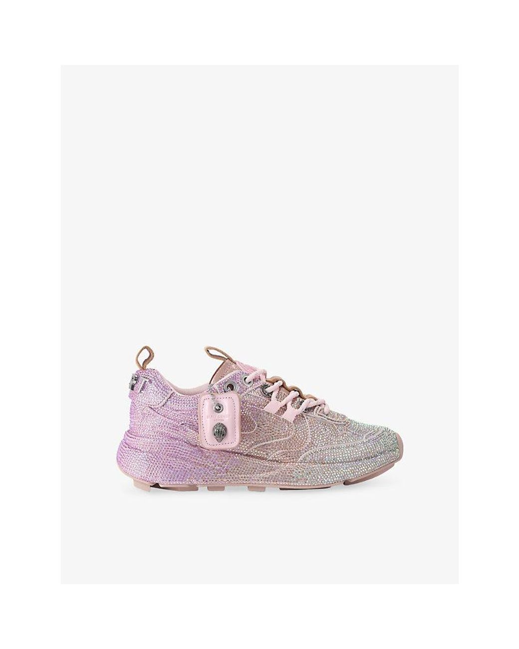 Kurt Geiger Pink Kurt Crystal Woven Trainers