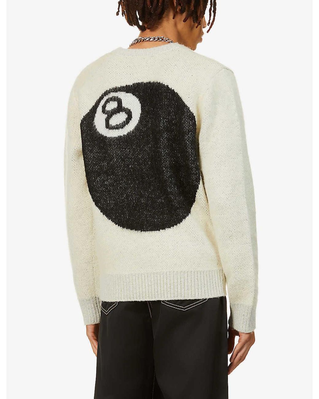 Stussy Eight Ball Knitted Jumper in Natural for Men | Lyst