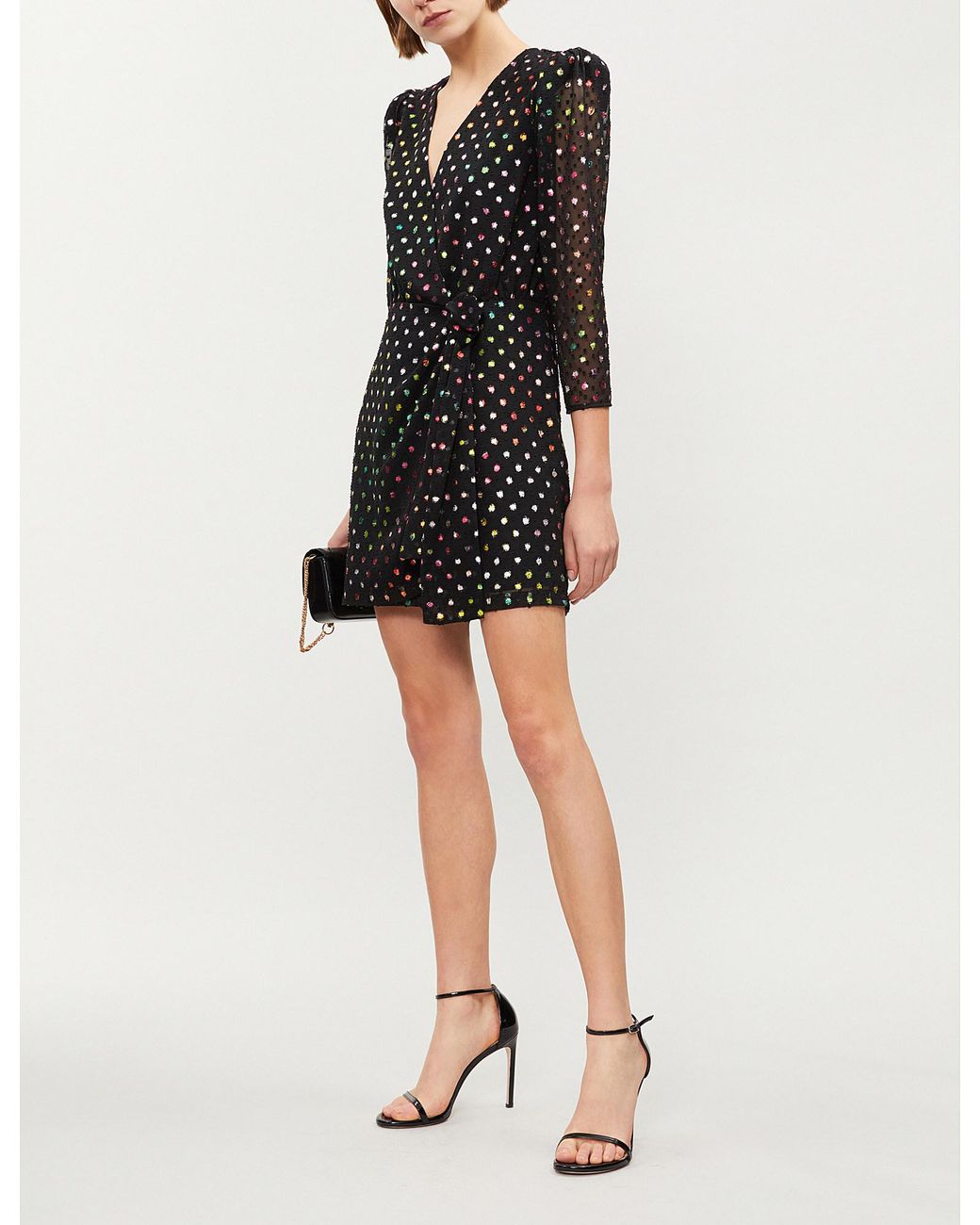 The Kooples Polka Dot-patterned Crepe Dress in Black | Lyst