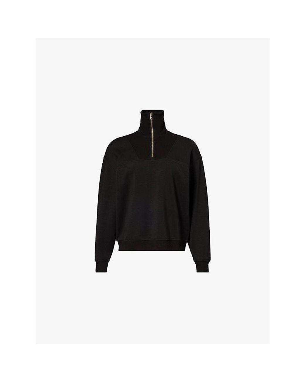 Now You Live Black Rutland High-Neck Stretch-Woven Sweatshirt