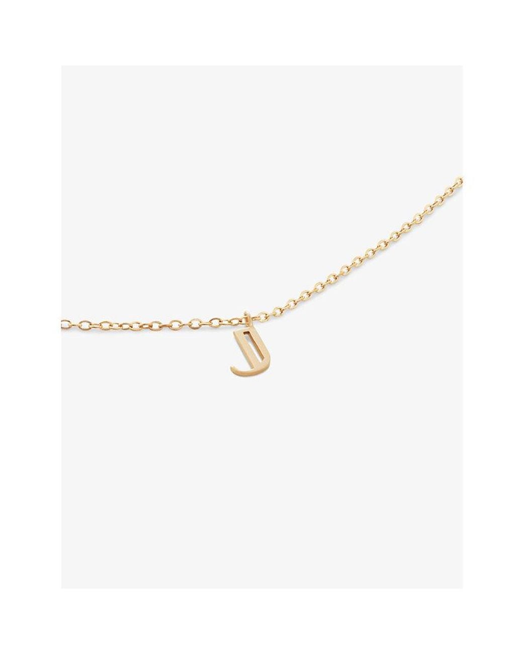 Monica Vinader White Small Letter J 14Ct- Pendant Necklace