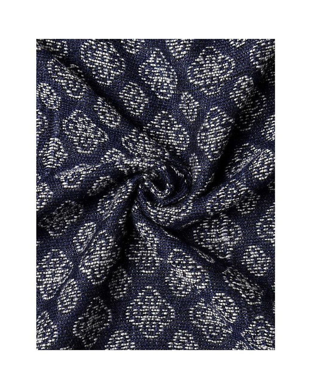 Hackett Blue Tile-Pattern Woven Scarf for men