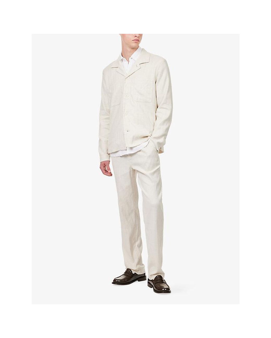 PAIGE White Latigo Spread-Collar Woven Jacket for men