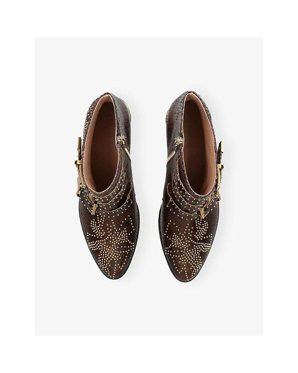 Chloé Brown Susan Python-Effect Leather Boots