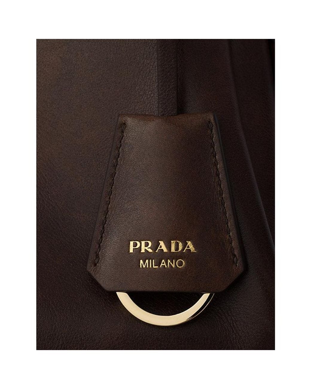 Prada Brown Aimée Medium Leather Shoulder Bag