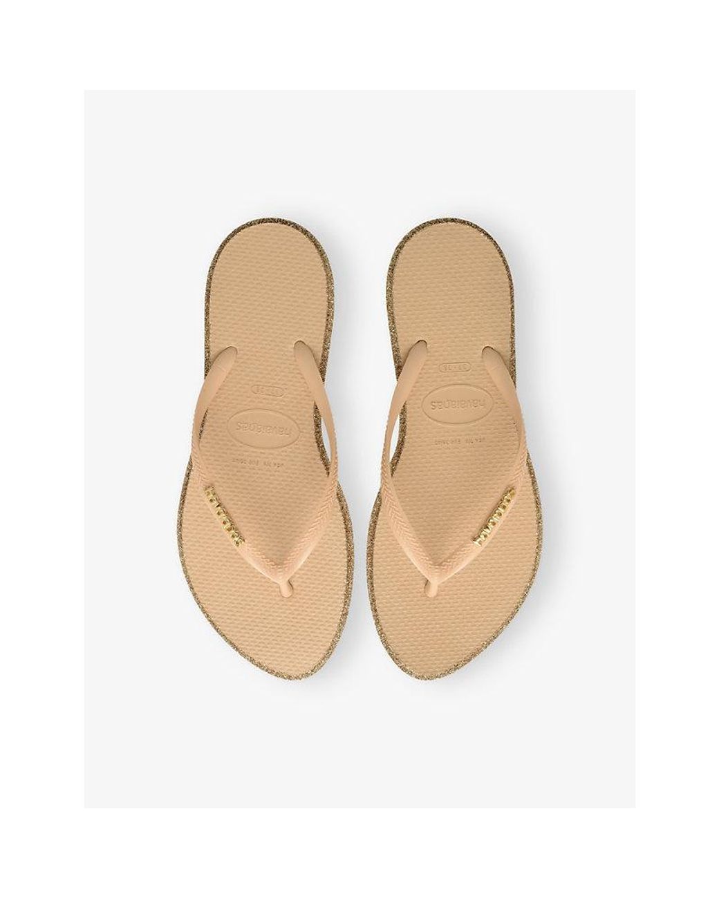 Havaianas Natural Slim Point Glitter Rubber Flip-Flops