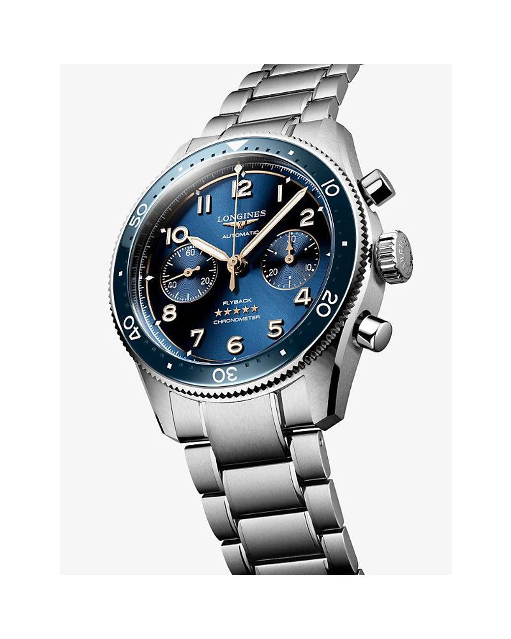 Longines Blue L3.821.4.93.6 Spirit Flyback Chronograph Stainless-Steel Automatic Watch