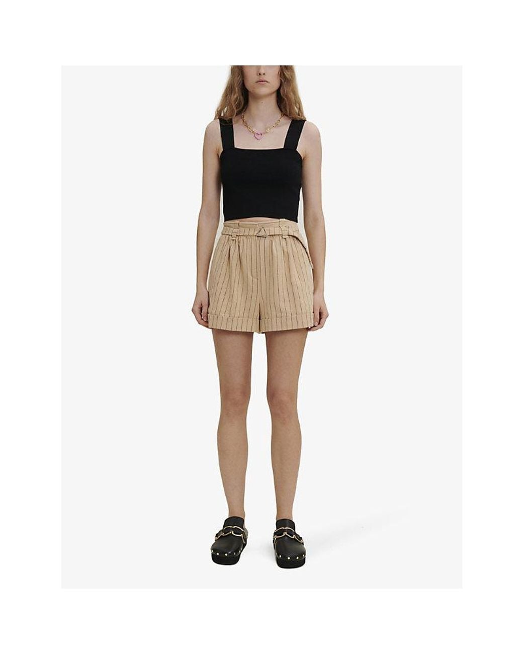 Maje Multicolor Maclyna Cropped Stretch-Jersey Top