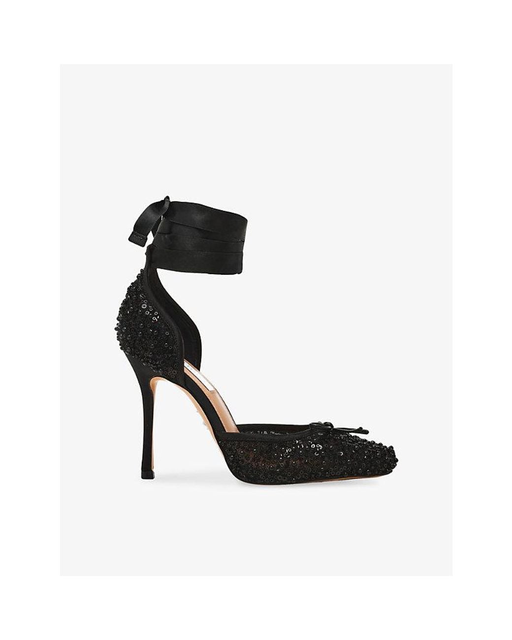 Steve Madden Black Larina Sequin Satin Heels
