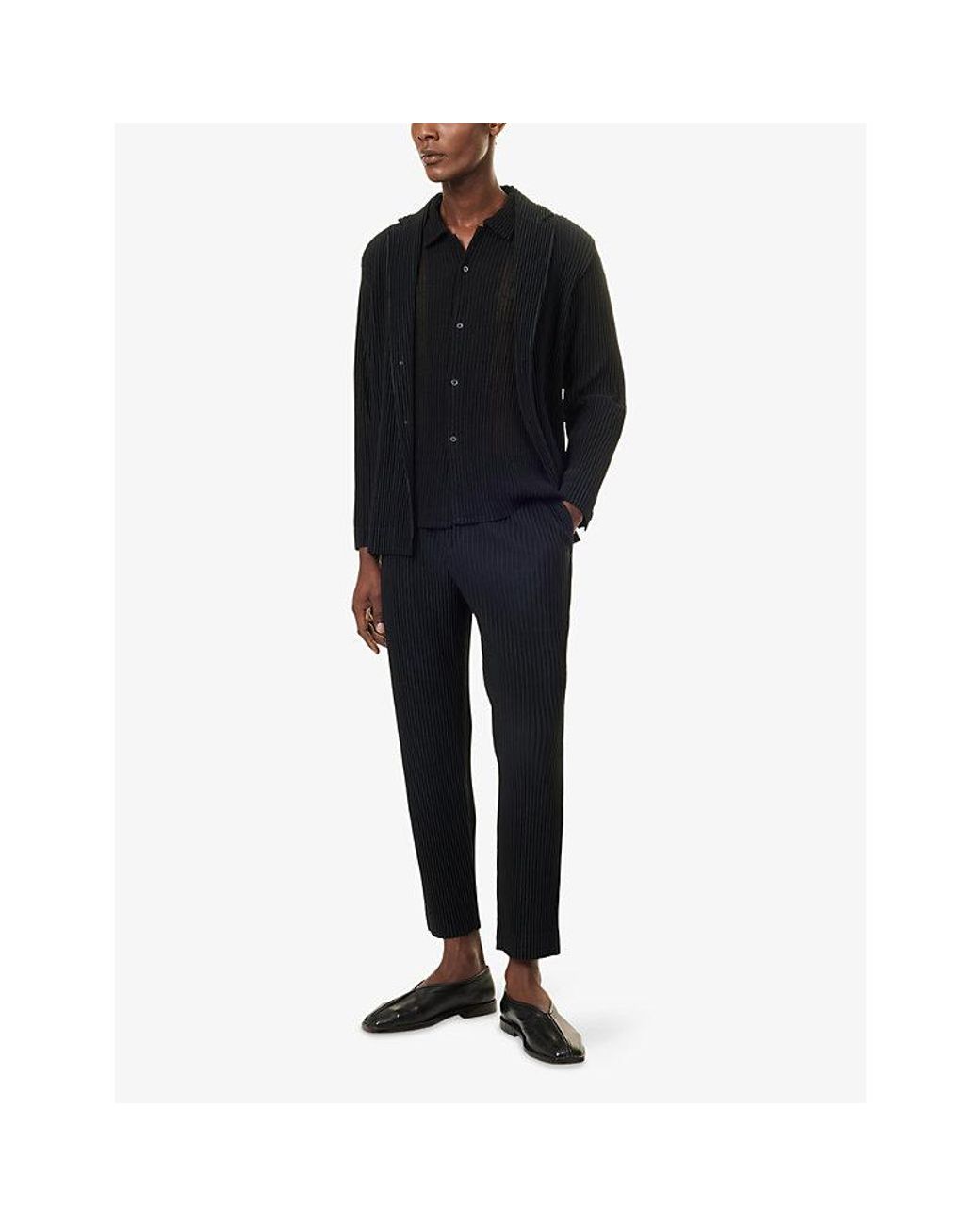 Homme Plissé Issey Miyake Black Rustic Mesh Shirt for men