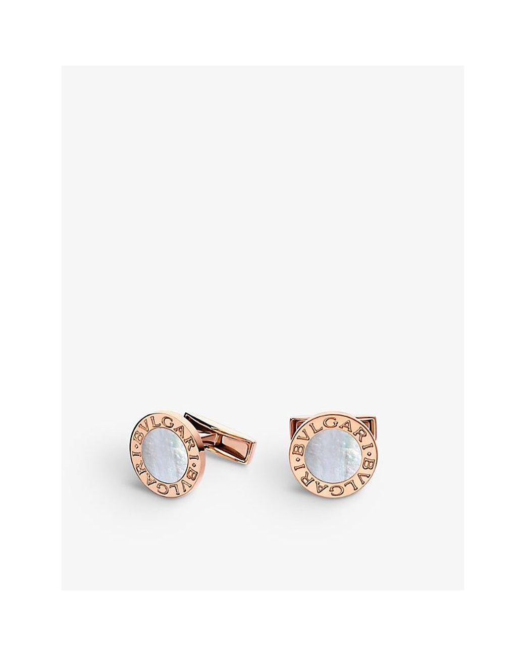 BVLGARI White 18Ct Rose- And Mother-Of-Pearl Cufflinks for men