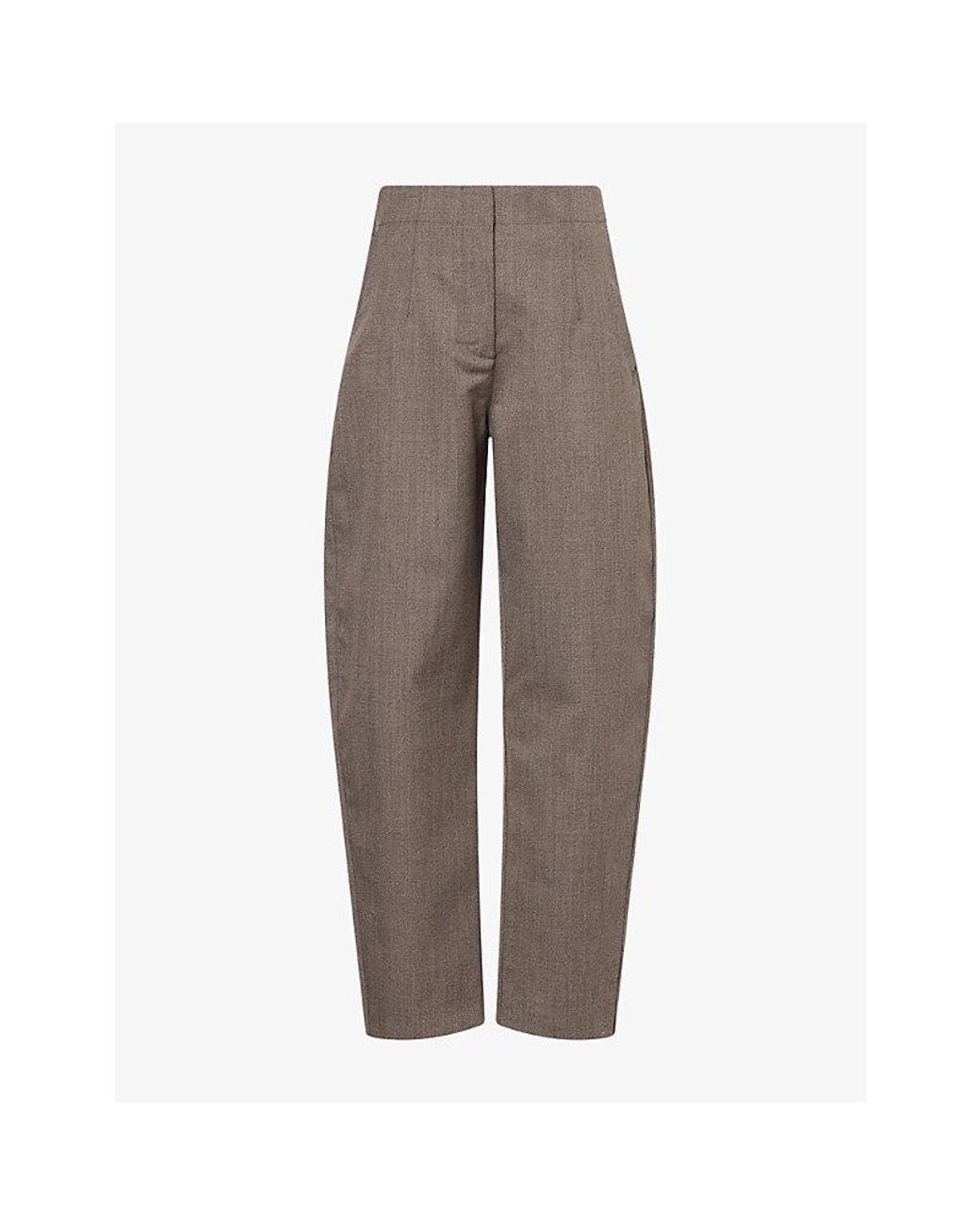 Jacquemus Brown The Barrel-Leg Wool Trousers