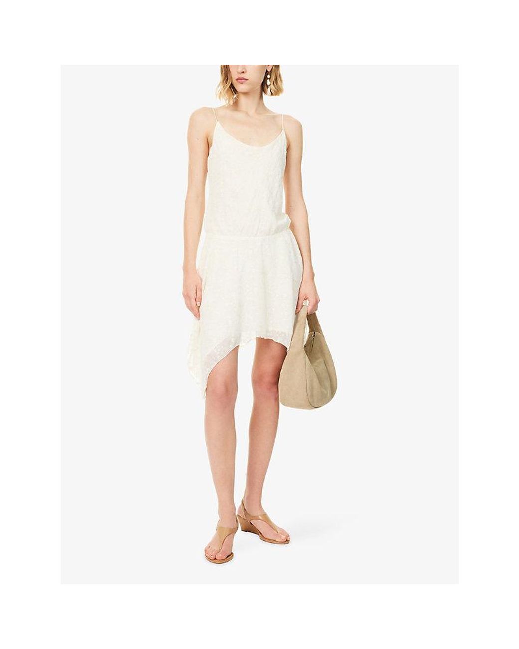 Reformation White Jessamy Embroidered Woven Midi Dress