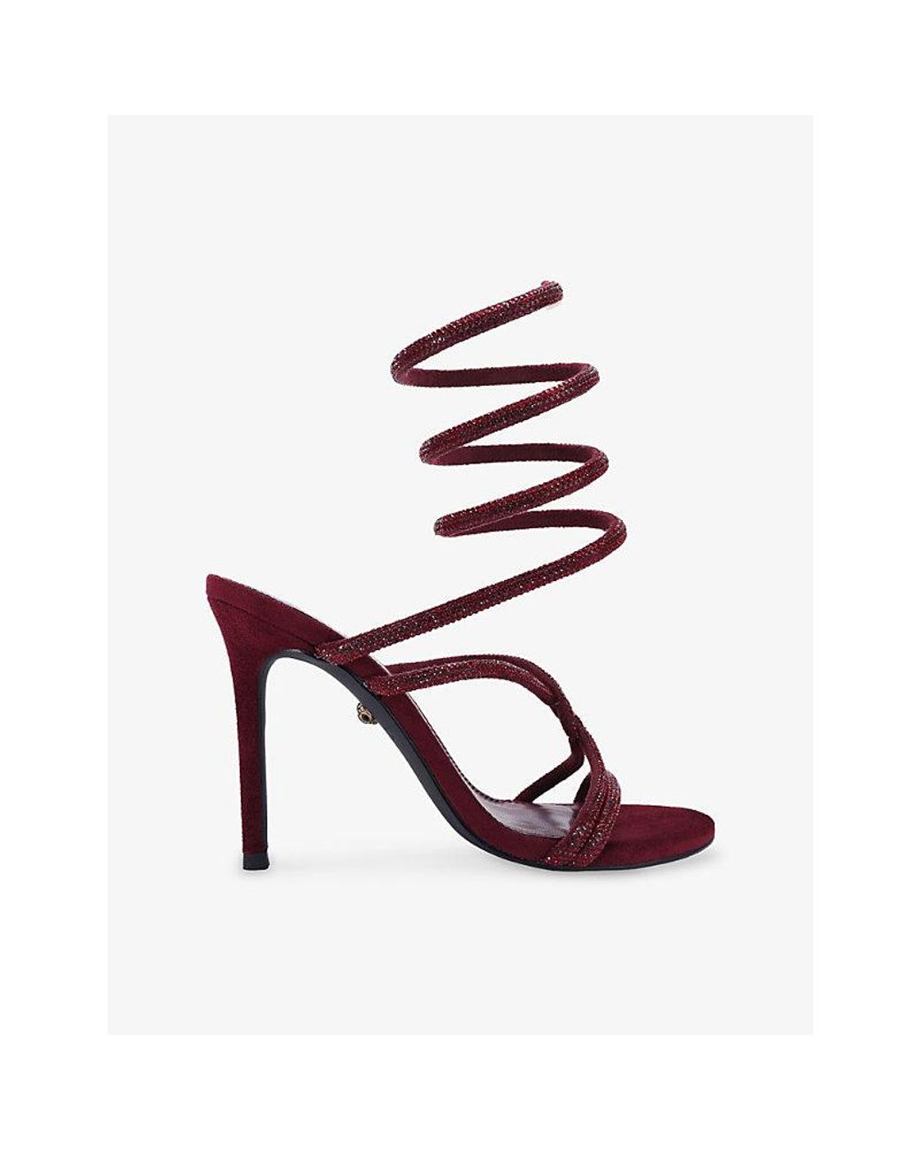 Kurt Geiger Pink Knot Spiral Heeled Woven Sandals