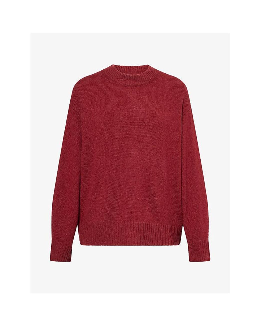 Reformation Red Cove Crew Oversized Cashmere Jumper