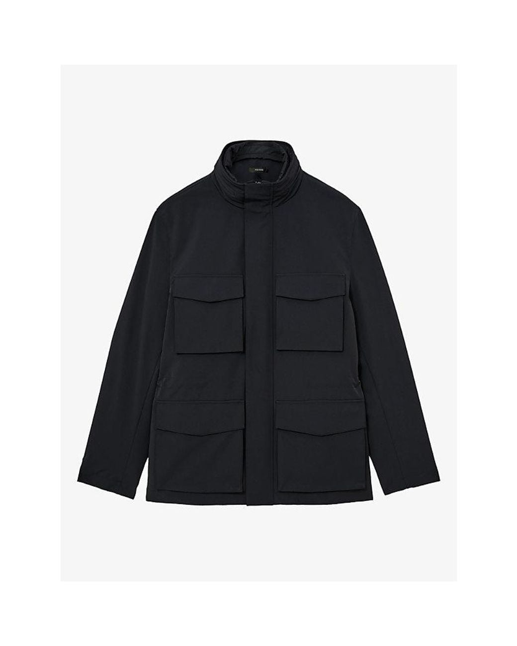 Reiss Blue Glick Gilet-Insert Woven Jacket for men
