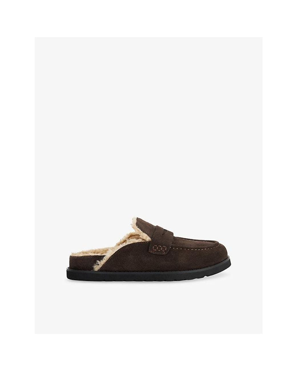 Dune Brown Goldy Suede Loafers