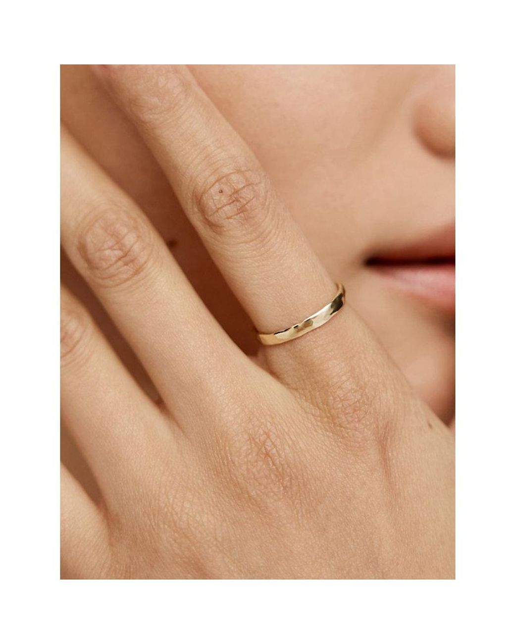 Monica Vinader Metallic Hammered Thin 14Ct- Band Ring