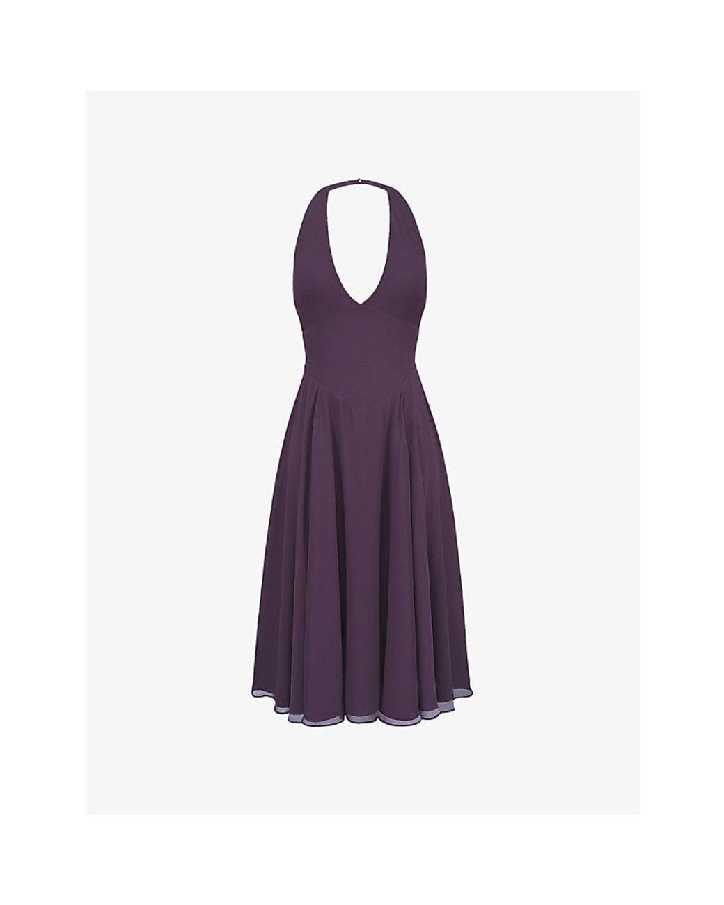 House Of Cb Purple Solada Halter Georgette Woven Sundress Xs (D-E Cup)