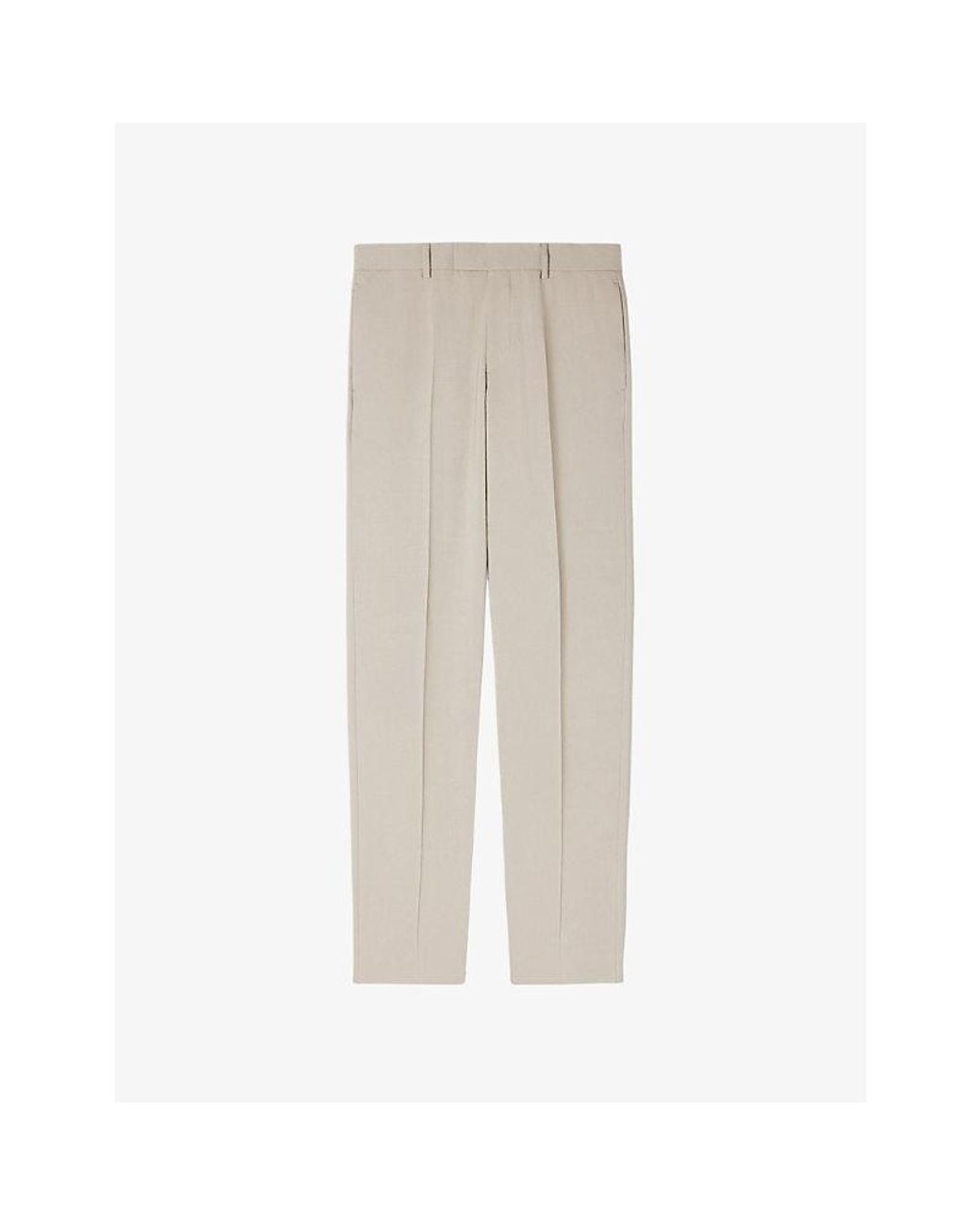 Sandro Natural Regular-Fit Straight-Leg Wool Trousers for men