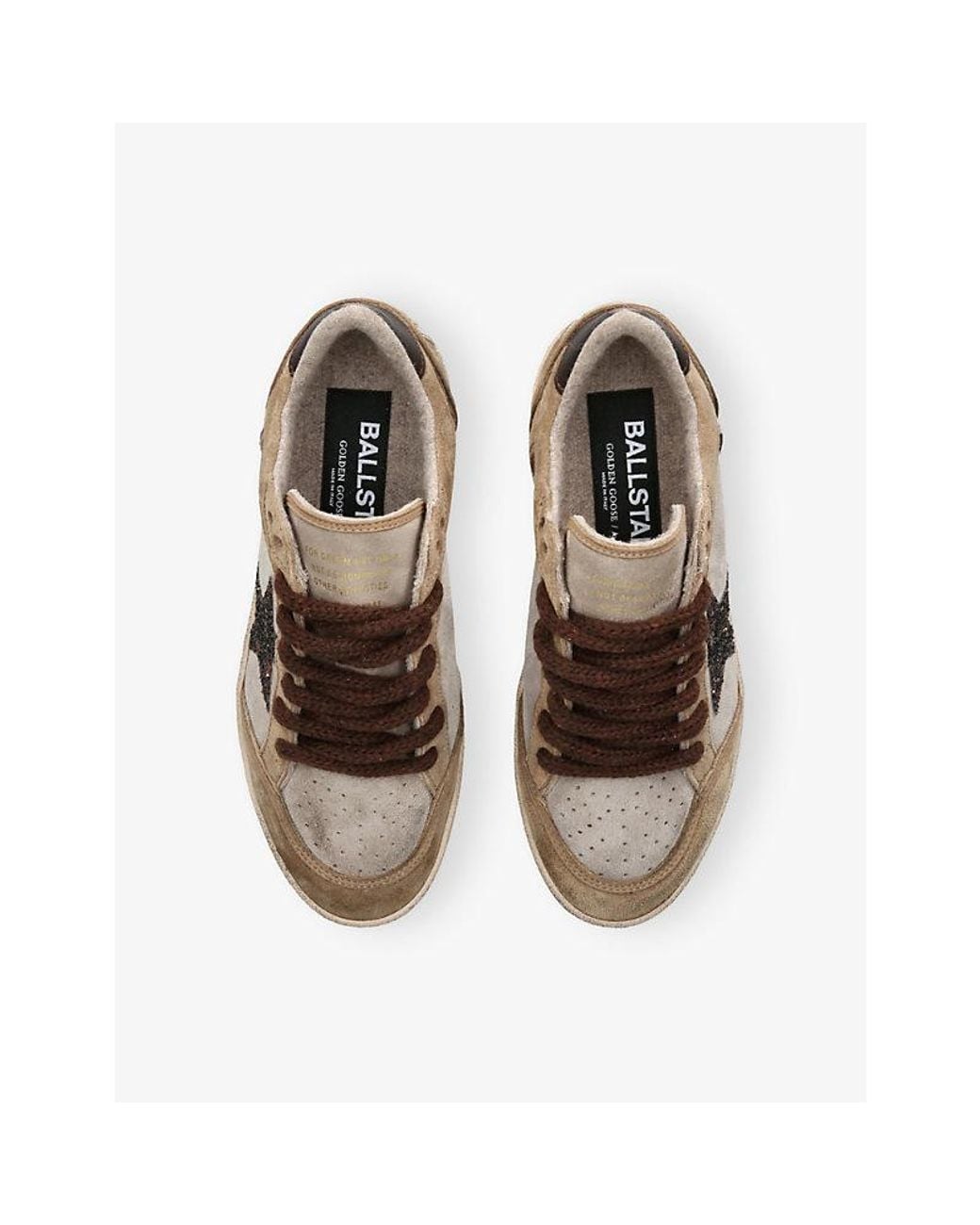 Golden Goose Deluxe Brand Natural Ball Star 15400 Suede Trainers