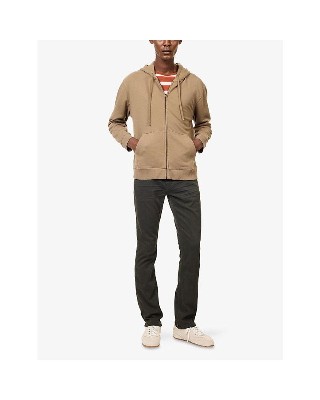 PAIGE Natural Avon Zip-Up Cotton Hoody for men