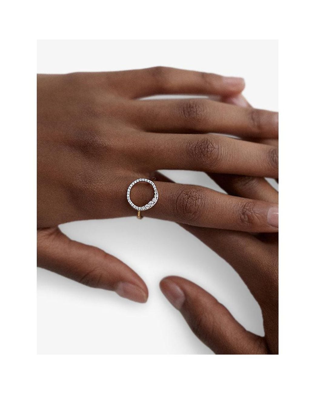 Monica Vinader Metallic Riva Pave 18Ct Vermeil And Lab Grown Diamond Ring