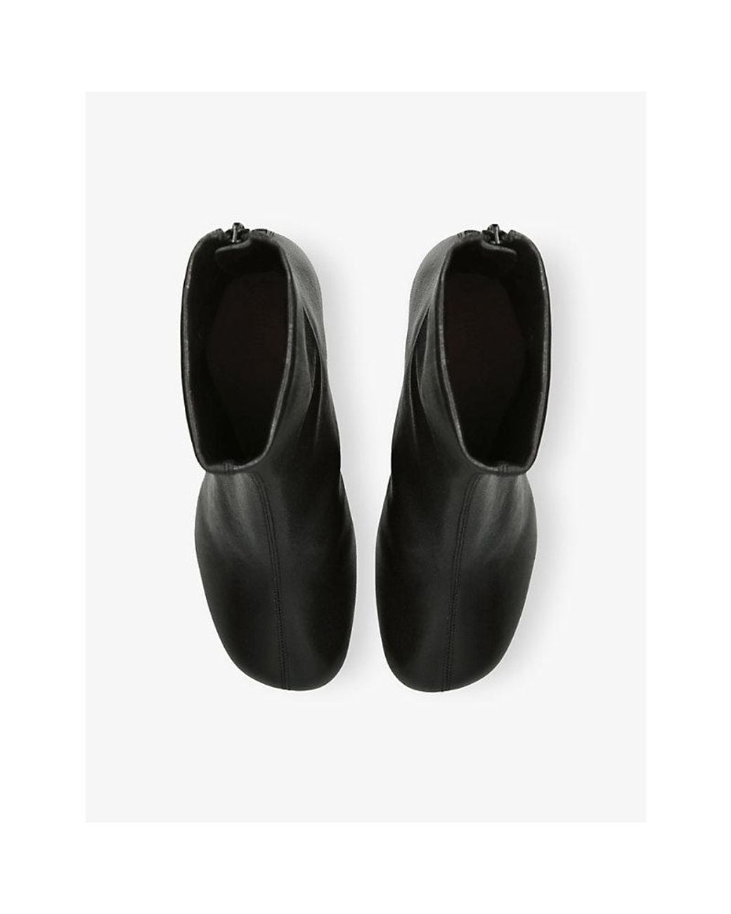 Le Monde Beryl Black Mica Glove Heeled Leather Ankle Boots