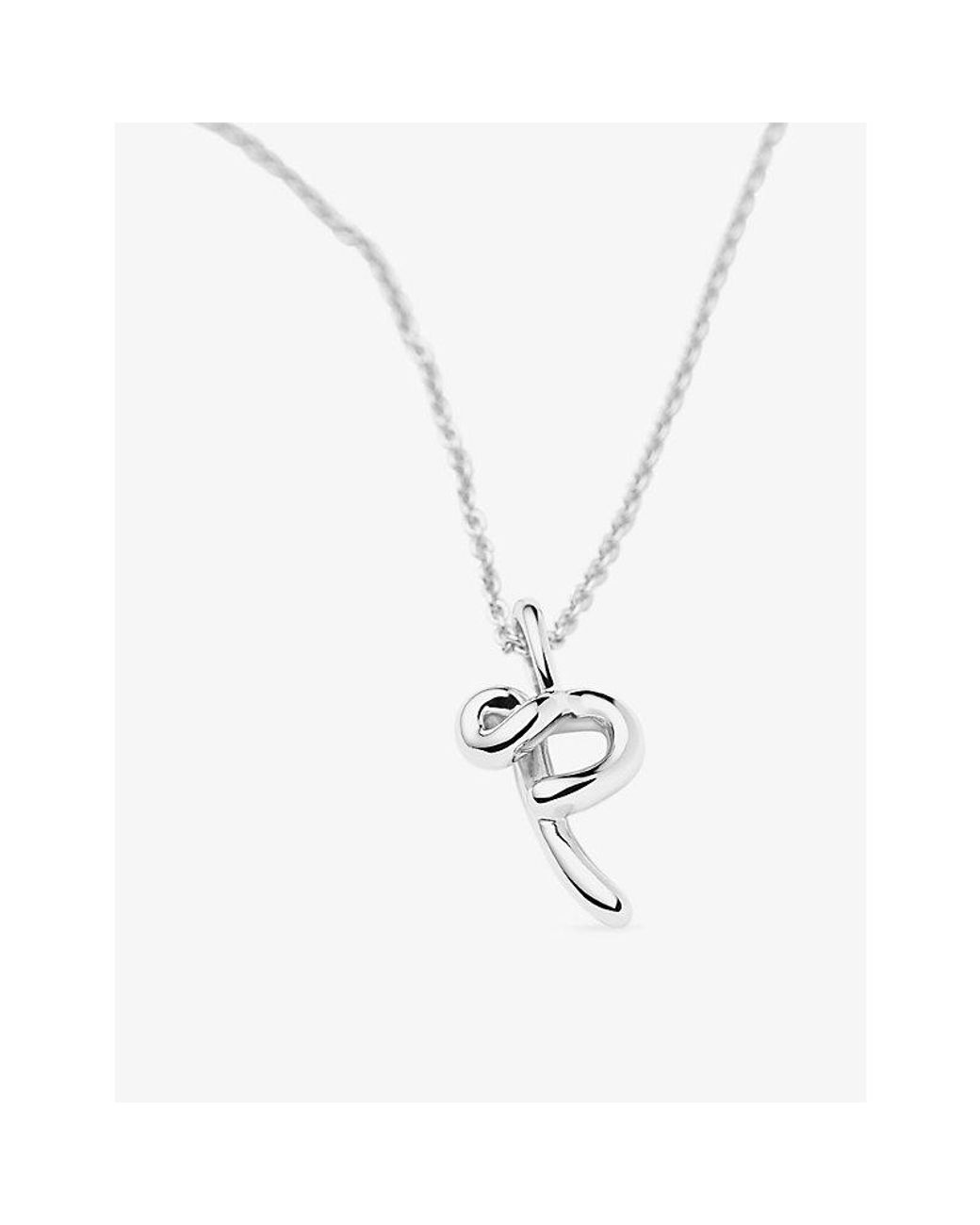 Missoma Metallic Curly Molten Mini Initial P-Plated Sterling- Necklace