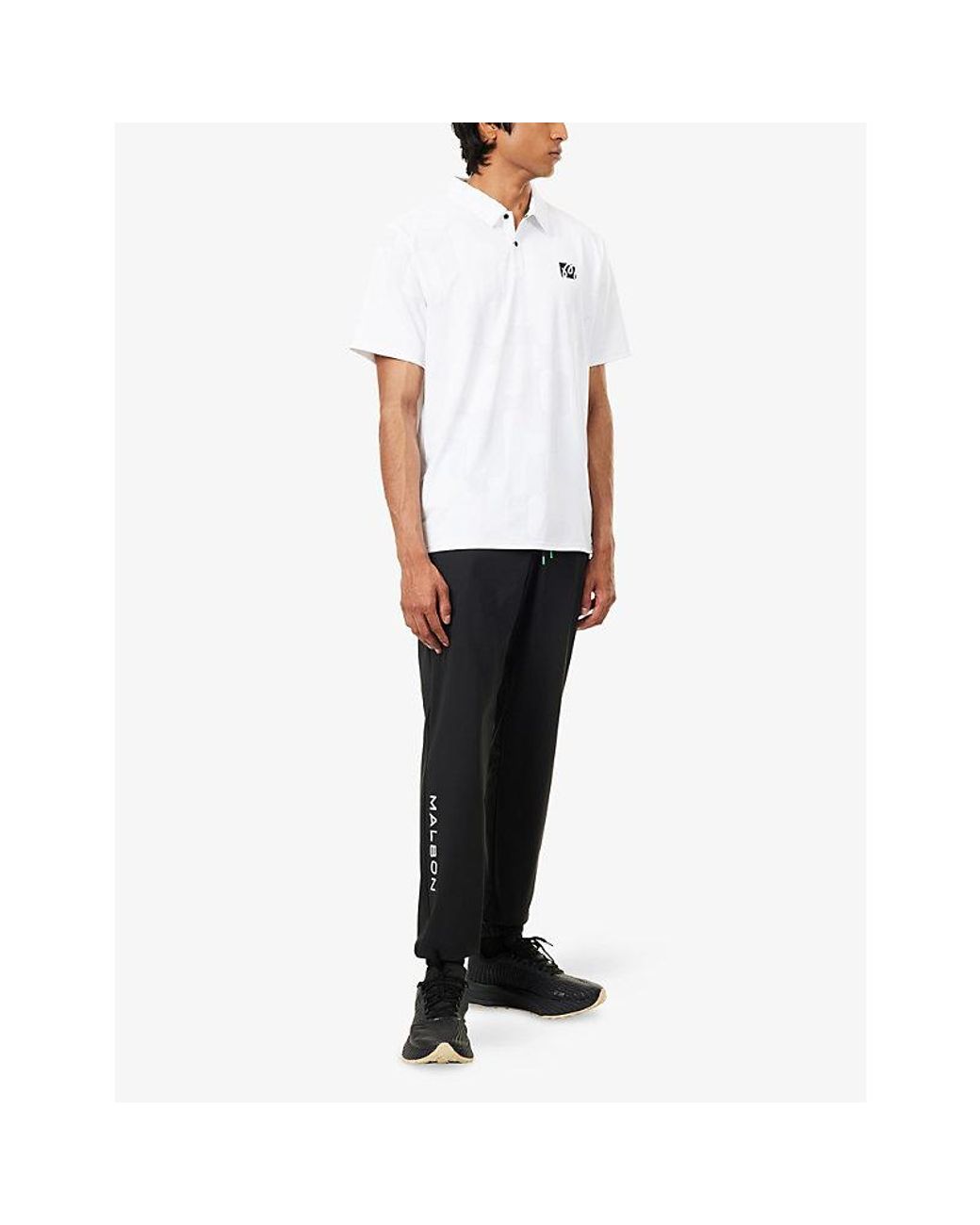 Malbon Black Performance Nylon Tech Woven Jogging Pants for men
