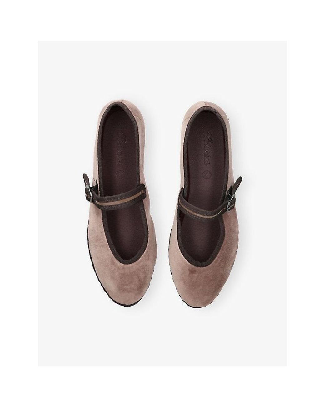 Flabelus Brown Pierre Velvet Ballet Flats
