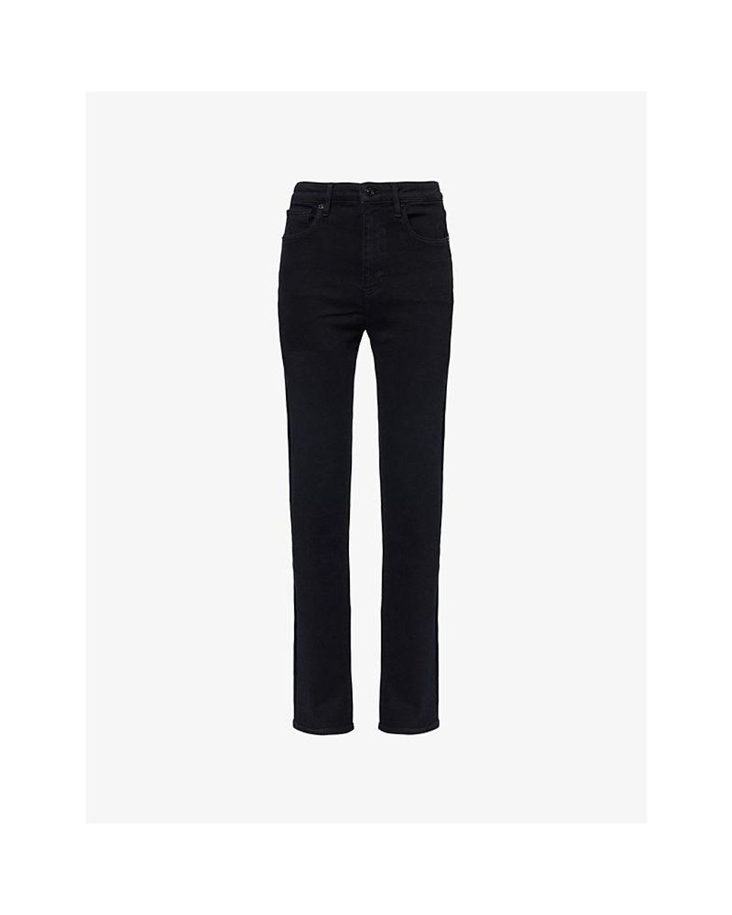 FRAME Blue The Pencil Five-Pockets Straight-Leg High-Rise Stretch-Denim Jeans