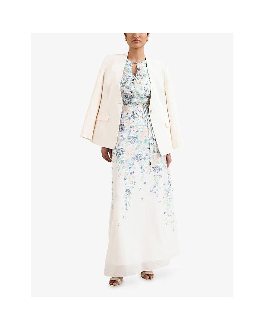 Phase Eight Metallic Rachel Floral-Print Woven Maxi Dress
