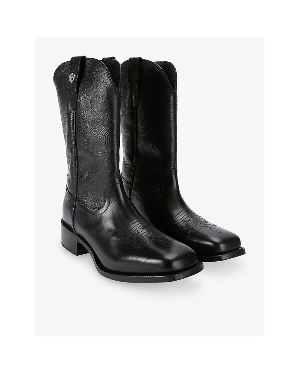 Kurt Geiger Black Phoenix Leather Western Boots for men