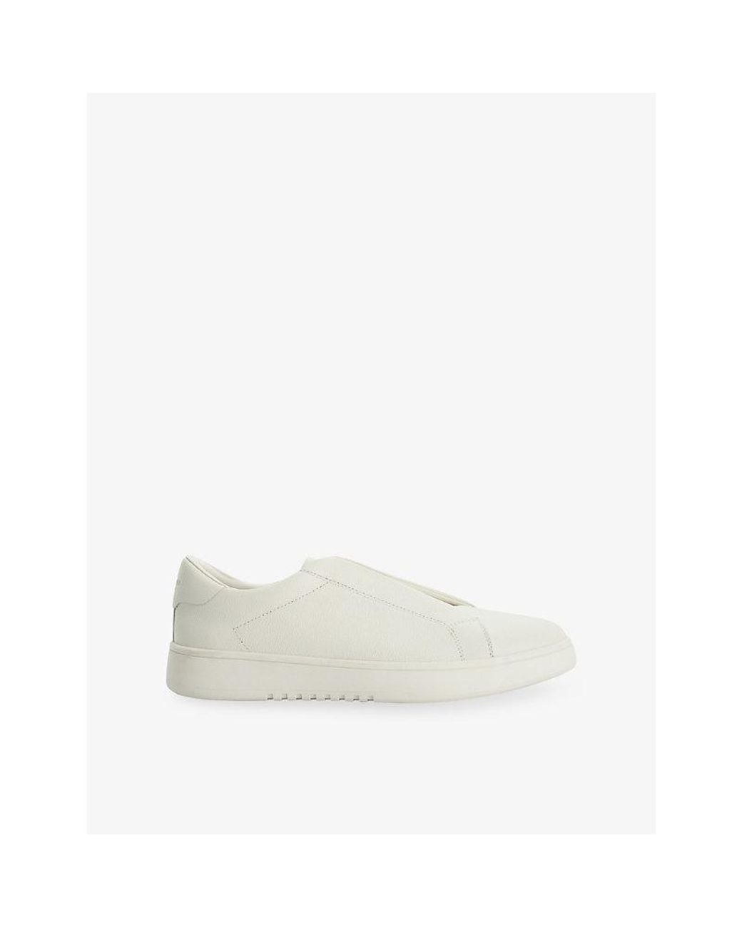 Dune White Troys Laceless Leather Trainers
