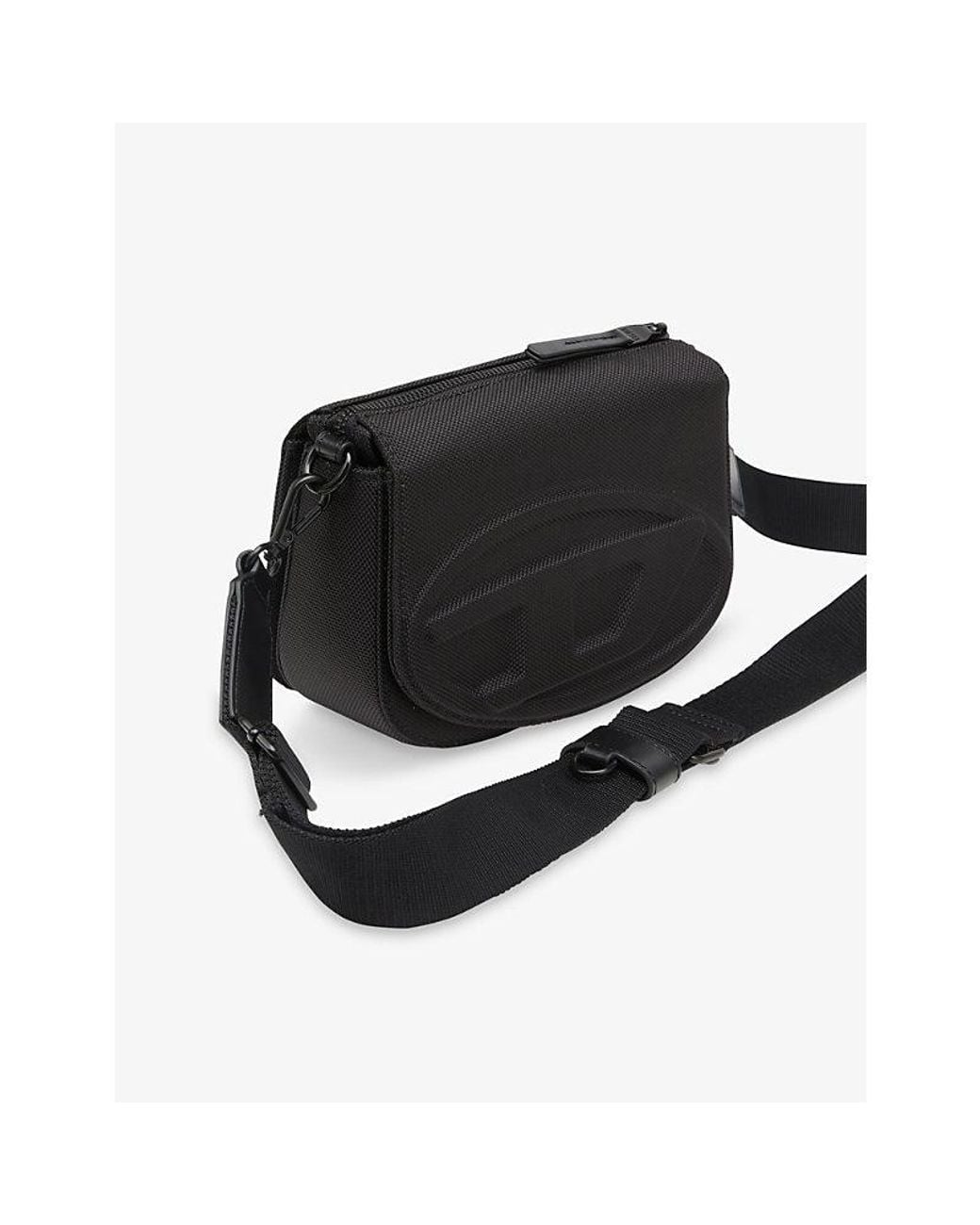 DIESEL Black 1Dr Camera Leather Cross-Body Bag for men
