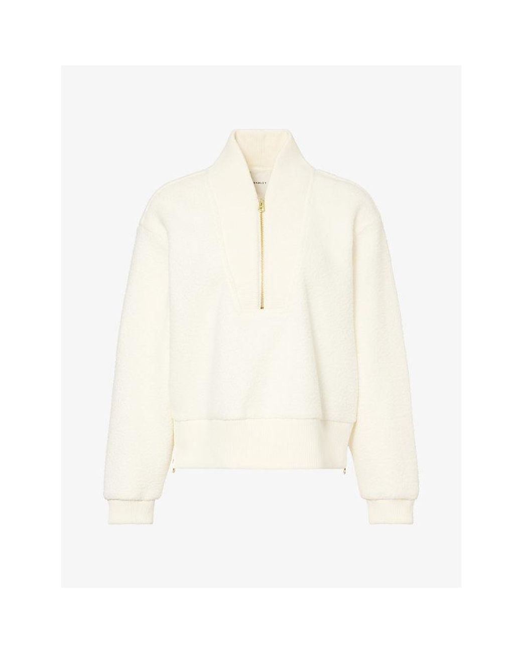 Varley White Mumford Half-Zip Fleece Jumper