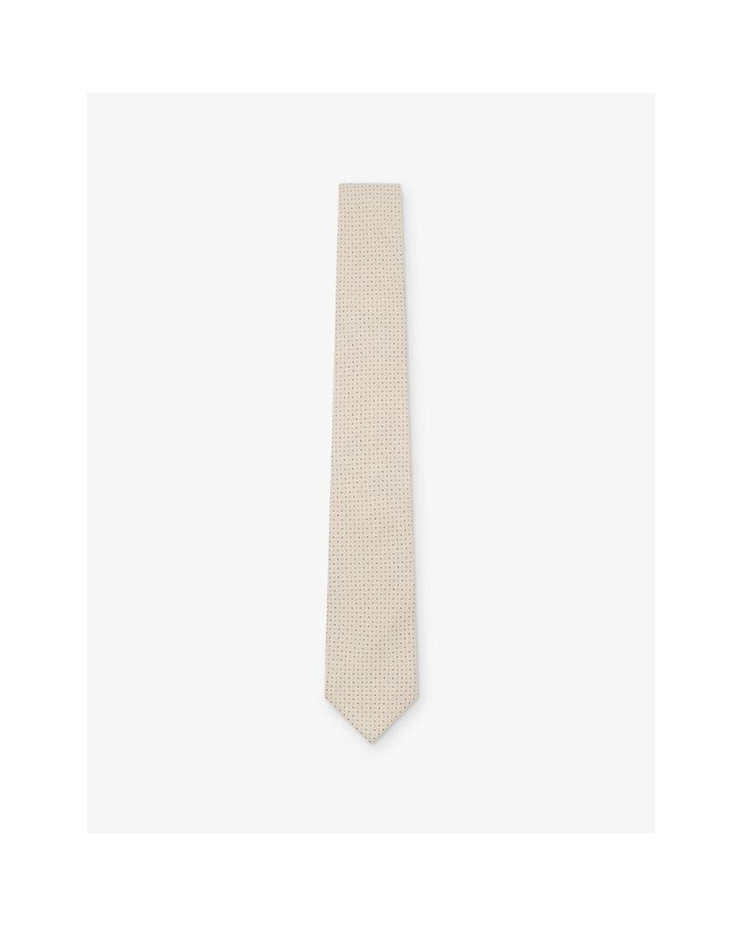 Reiss White Ovale Micro-Dot Silk Tie for men