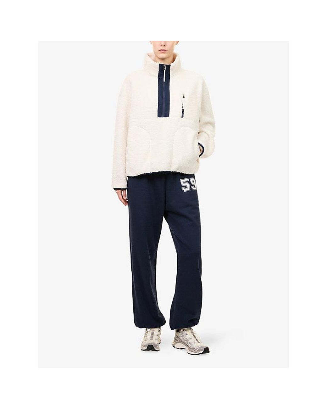 Splits59 White Reese Sherpa Half-Zip Fleece Jumper