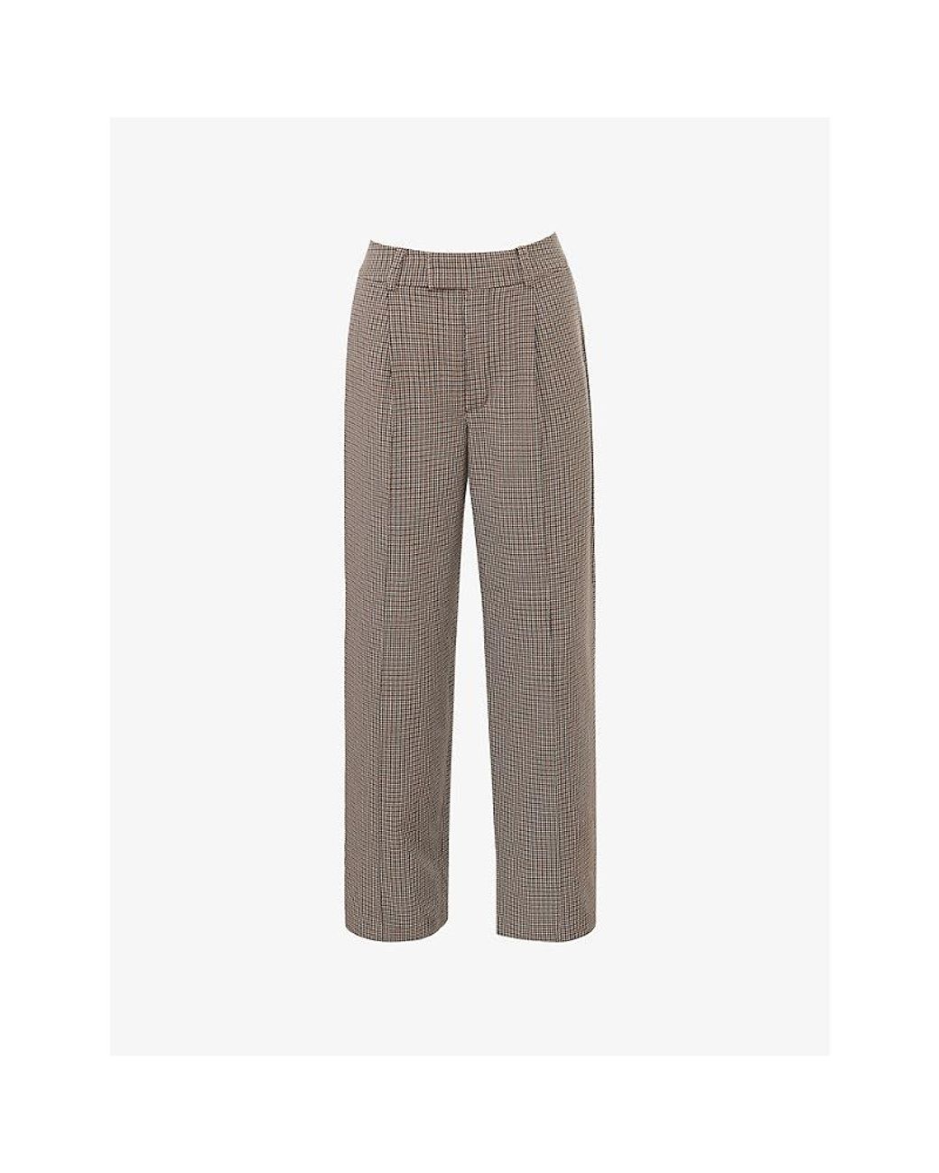 House Of Cb Gray Hayden Checked Stretch-Woven Trousers