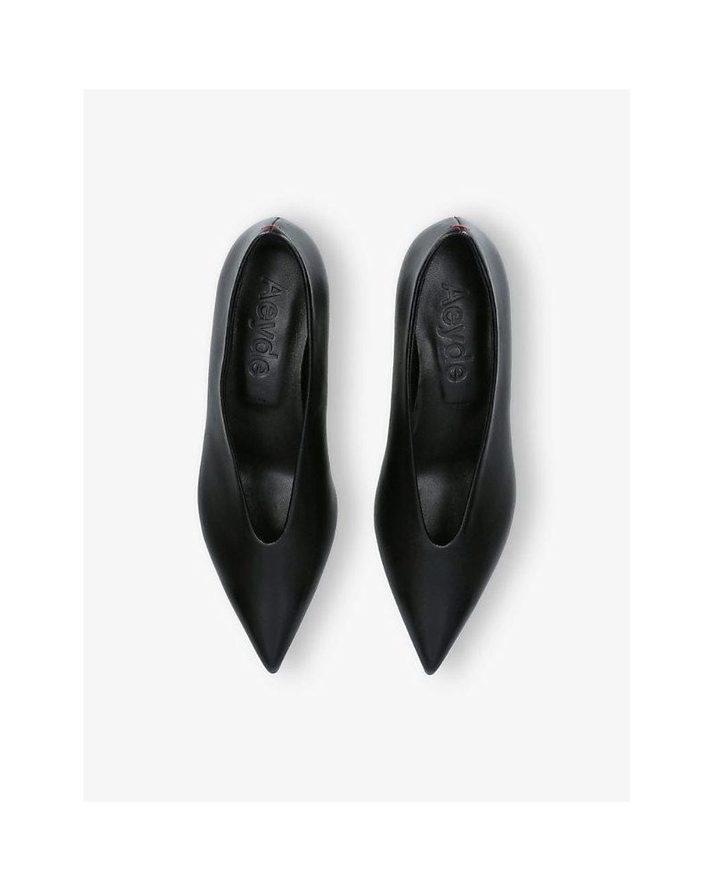 Aeyde Black Clara Pointed-Toe Heeled Leather Pumps