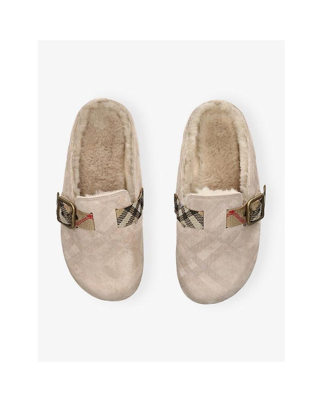 Burberry Natural Check Suede Urchin Clogs