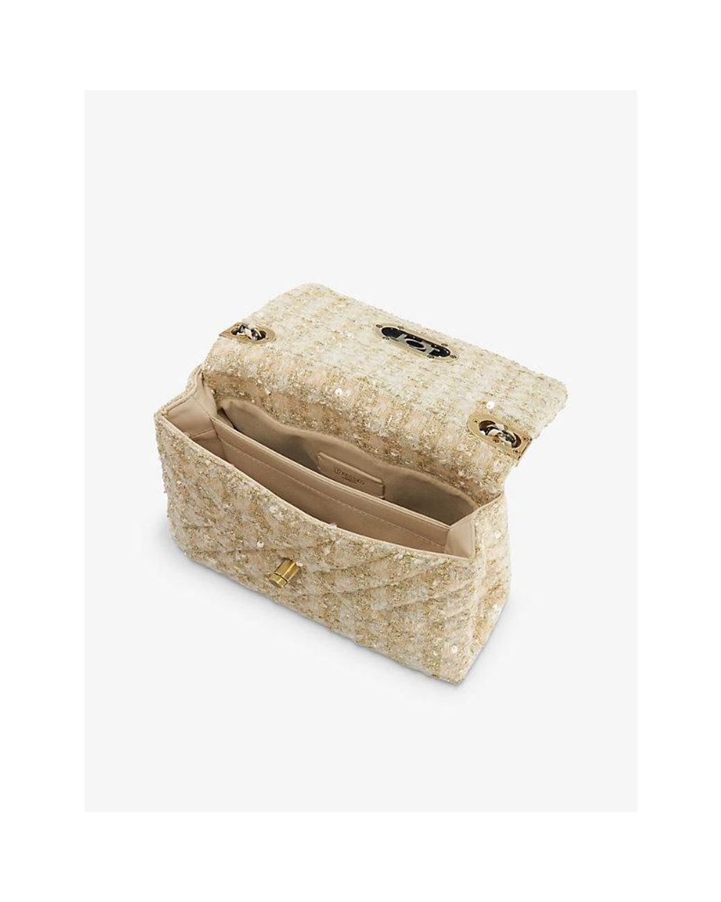 Dune Regent Logo plaque Boucle Shoulder Bag in Natural Lyst