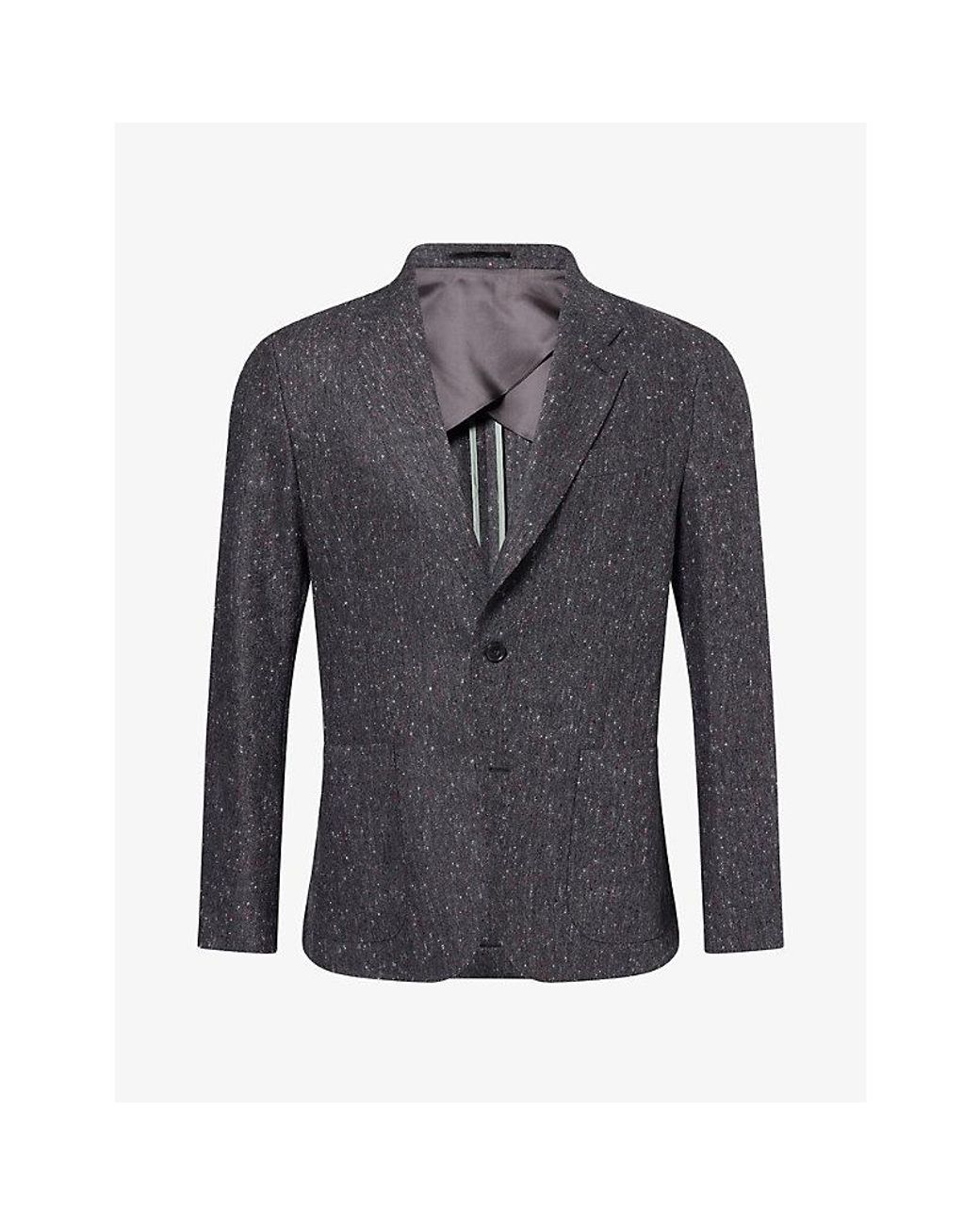 Paul Smith Gray Donegal Single-Breasted Wool Blazer for men
