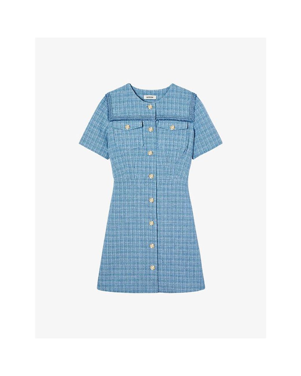 white christmas dresses Zimmermann Crush Embelished Denim Dress Blue Moon – blueandcream main image 0