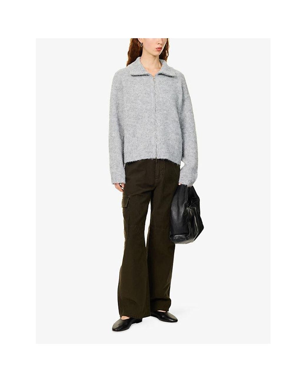 4th & Reckless Blue Clairee Zipped Knitted Cardigan