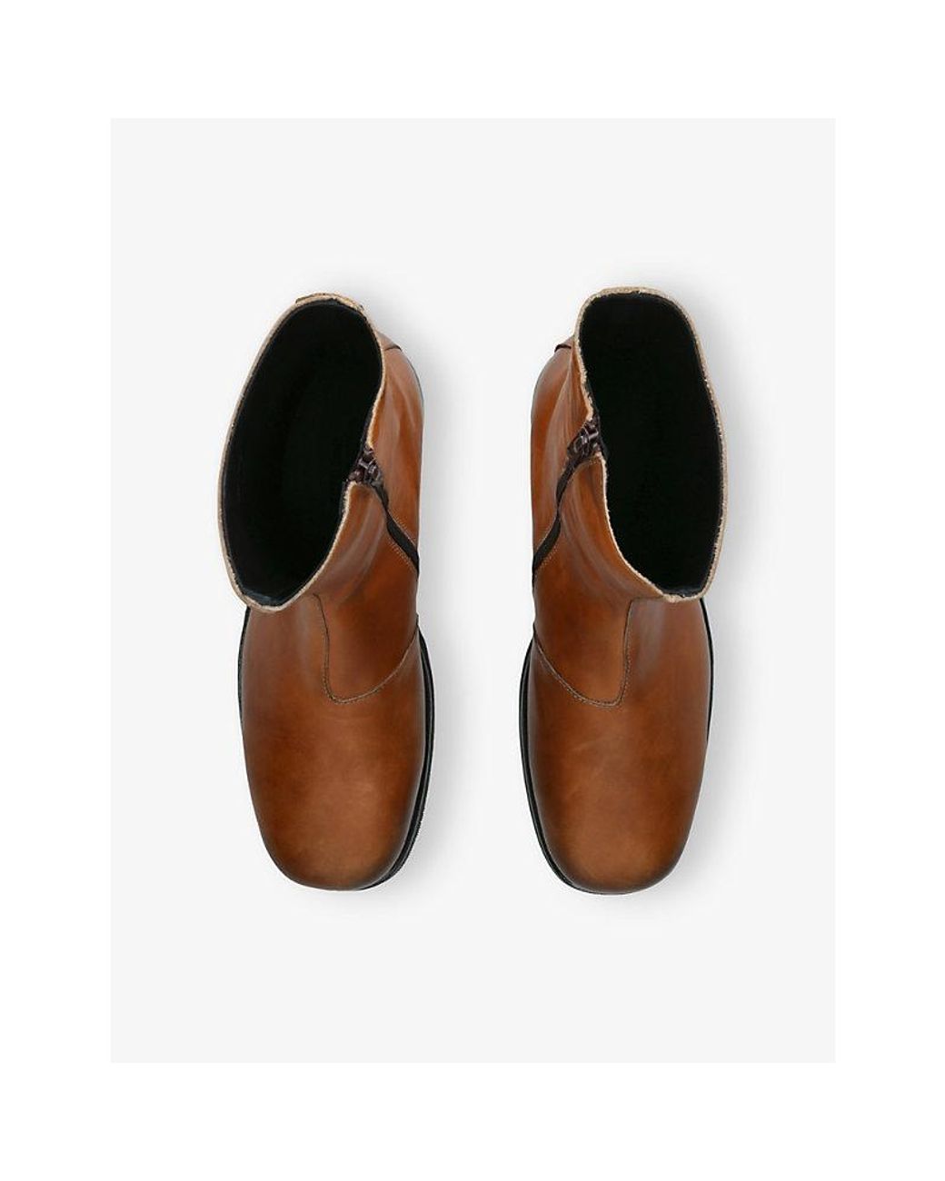 Collegium Brown Stivale Leather Ankle Boots