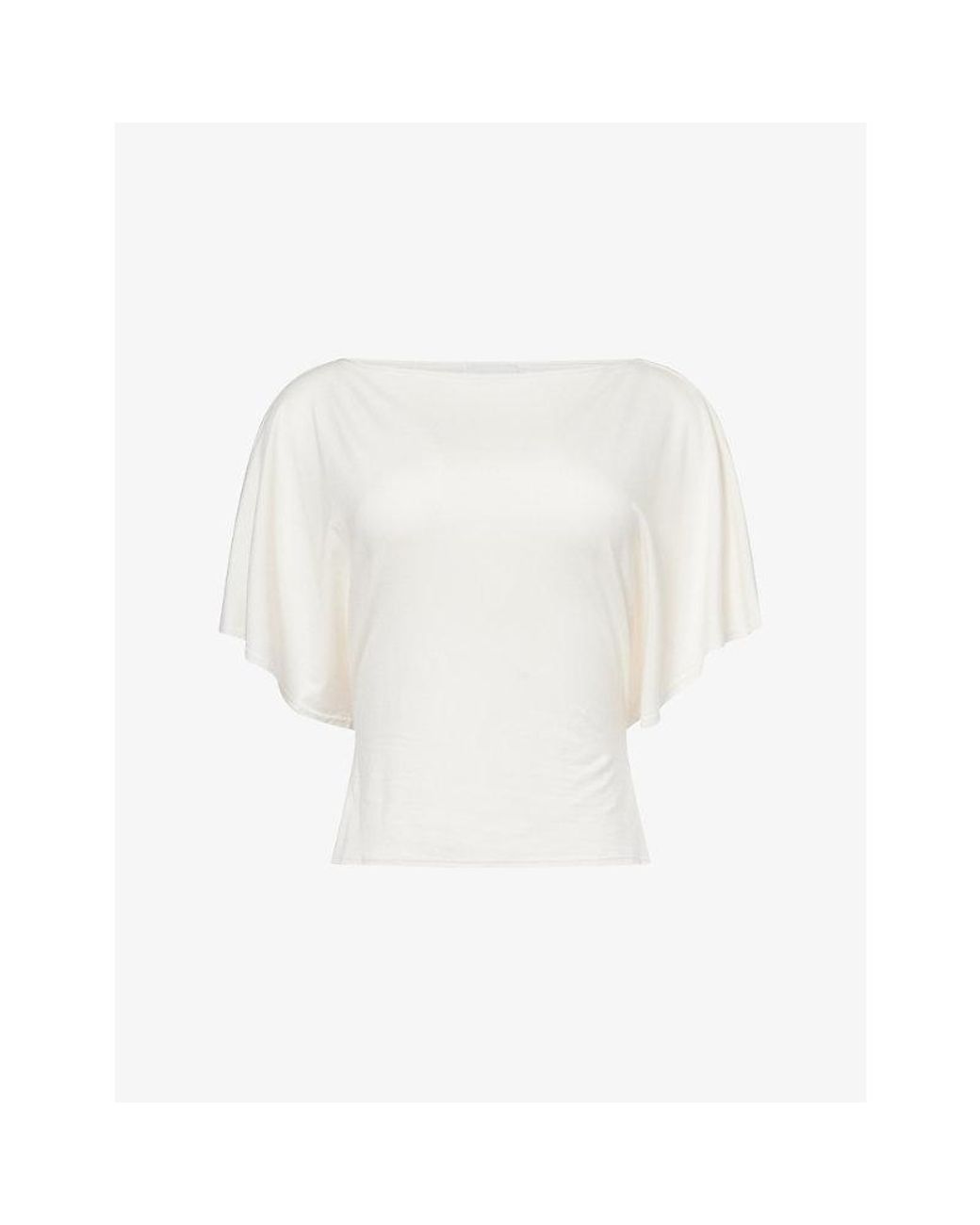 Reformation White Avery Boat-Neck Stretch-Jersey Top