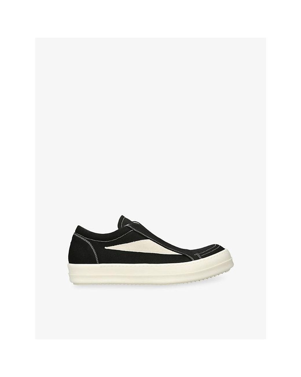 Rick Owens Black Vintage Laceless Canvas Trainers for men