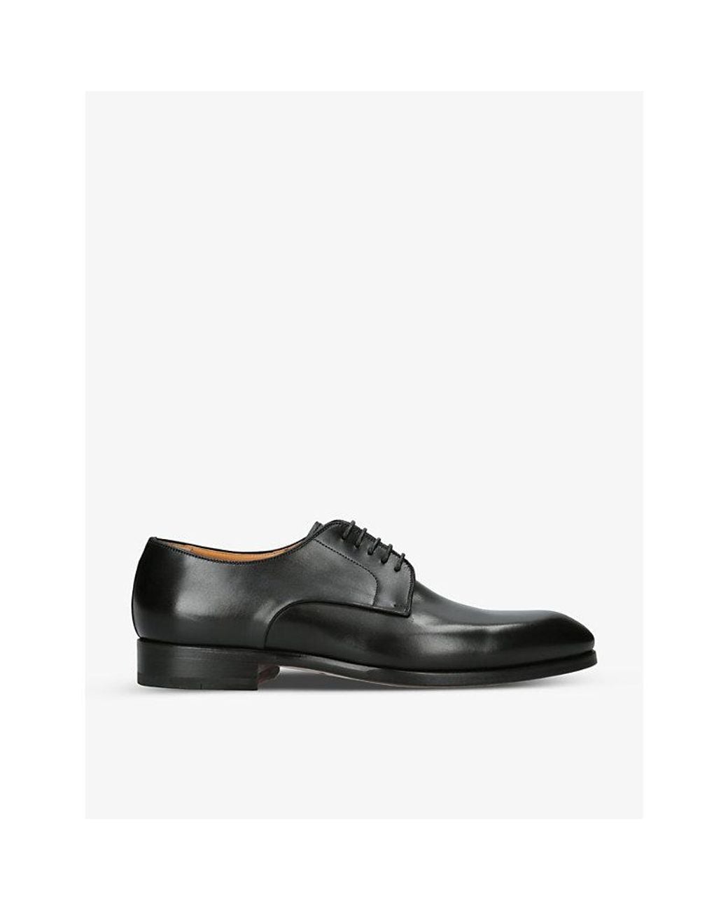 Magnanni Shoes Black Contemporary Leather Derby Shoes for men